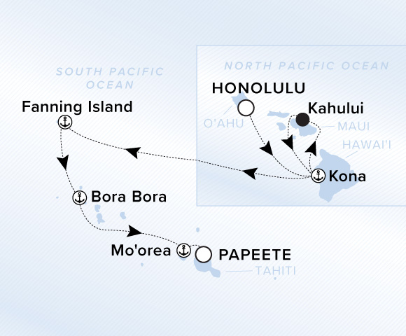 Honolulu, Oahu, Hawaii / Papeete, Tahiti